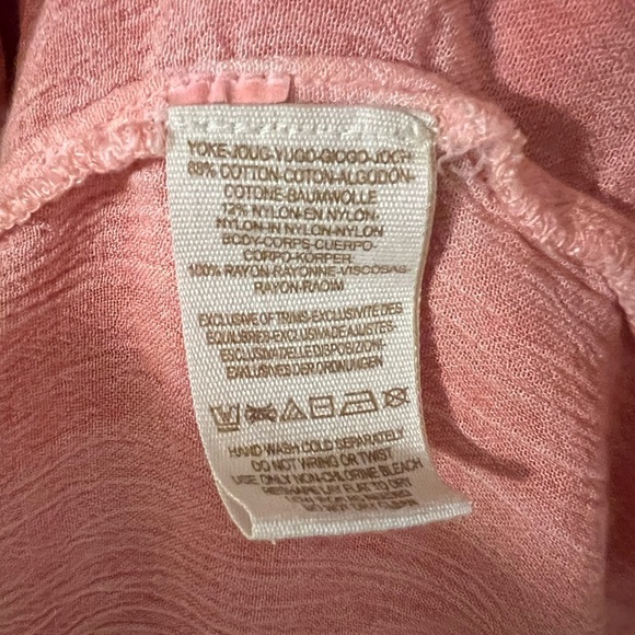 Free People Gauze Acid Wash Tie Dye Tunic Top Coral Boho Size XS Lace Collared - Picture 5 of 7